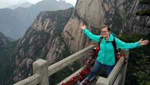 Sabrina Rosenzweig auf dem Huangshan.