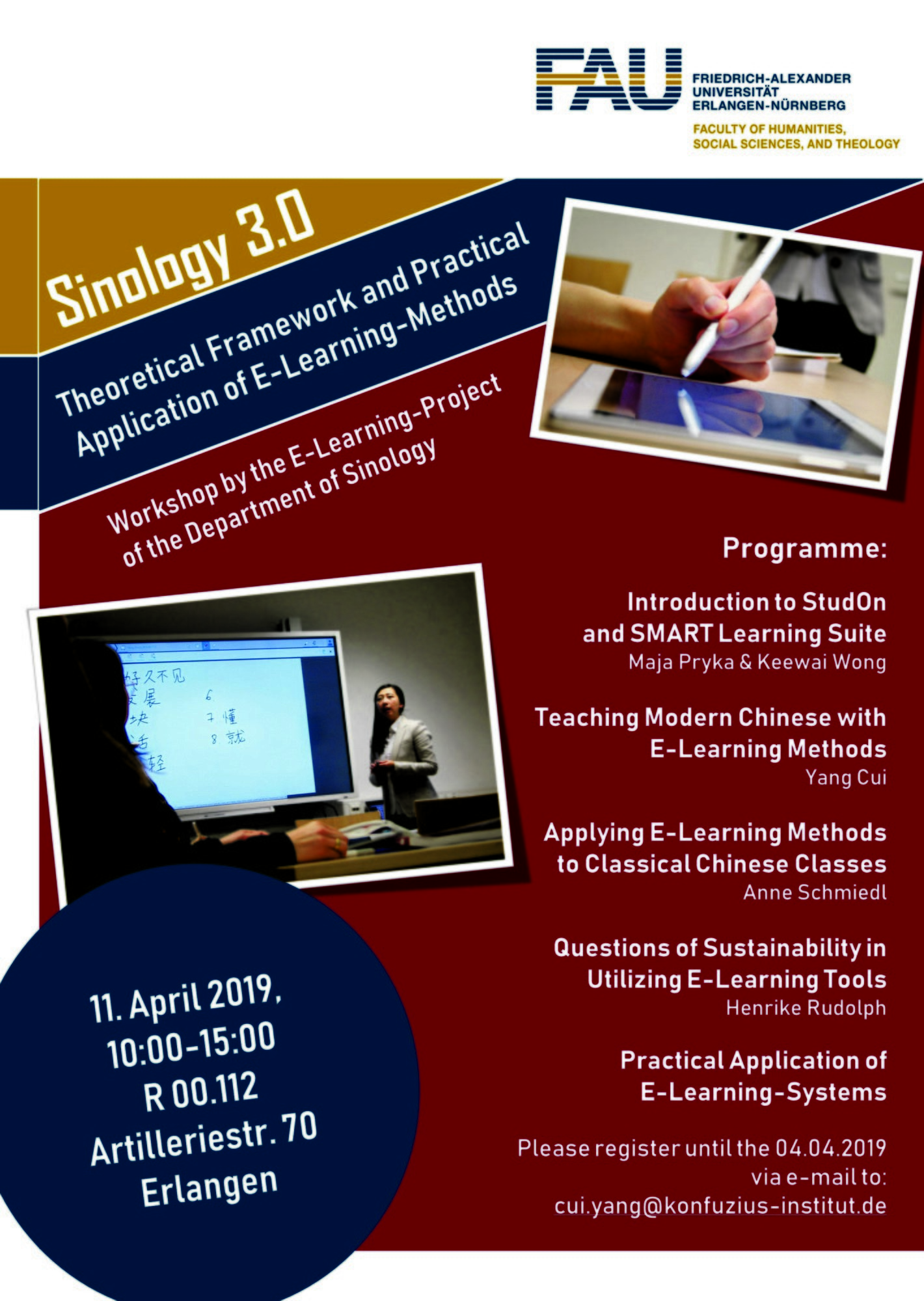 Zum Artikel "Workshop „Sinology 3.0 – Theoretical Framework and Practical Application of E-Learning-Methods“"