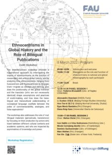 Flyer für den Workshop: Ethnocentrisms in Global History and the Role of Bilingual Publications.