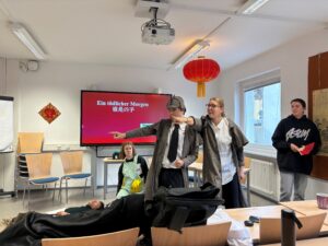 Schnappschuss von der Probe des Theaterstückes